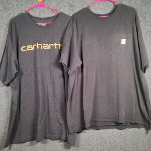 Carhartt Lot of 2 Men's 2XL Gray Short Sleeve Work Shirts
